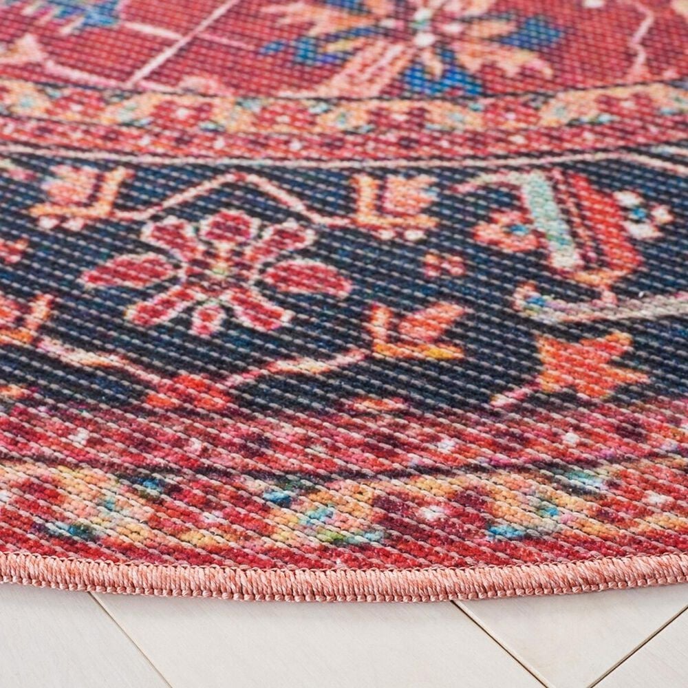 Safavieh Serapi 6&#39;7&quot; Round Red and Blue Area Rug, , large