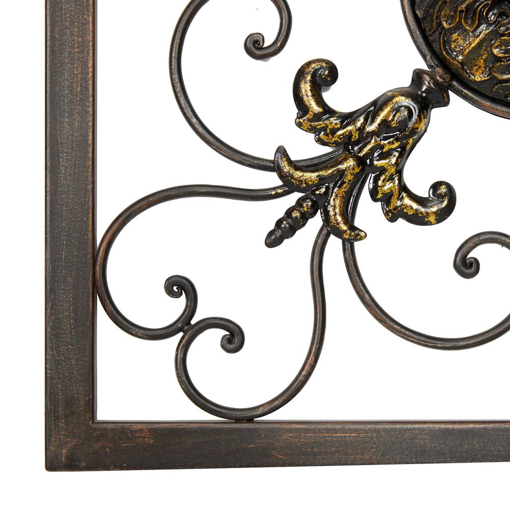 Maple and Jade 16&quot; x 16&quot; Rustic Wall Decor in Gold and Black &#40;Set of 4&#41;, , large