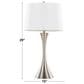 LumiSource Lenuxe 29" Metal Table Lamp with White Textured Linen Shade in Brushed Nickel (Set of 2), , large