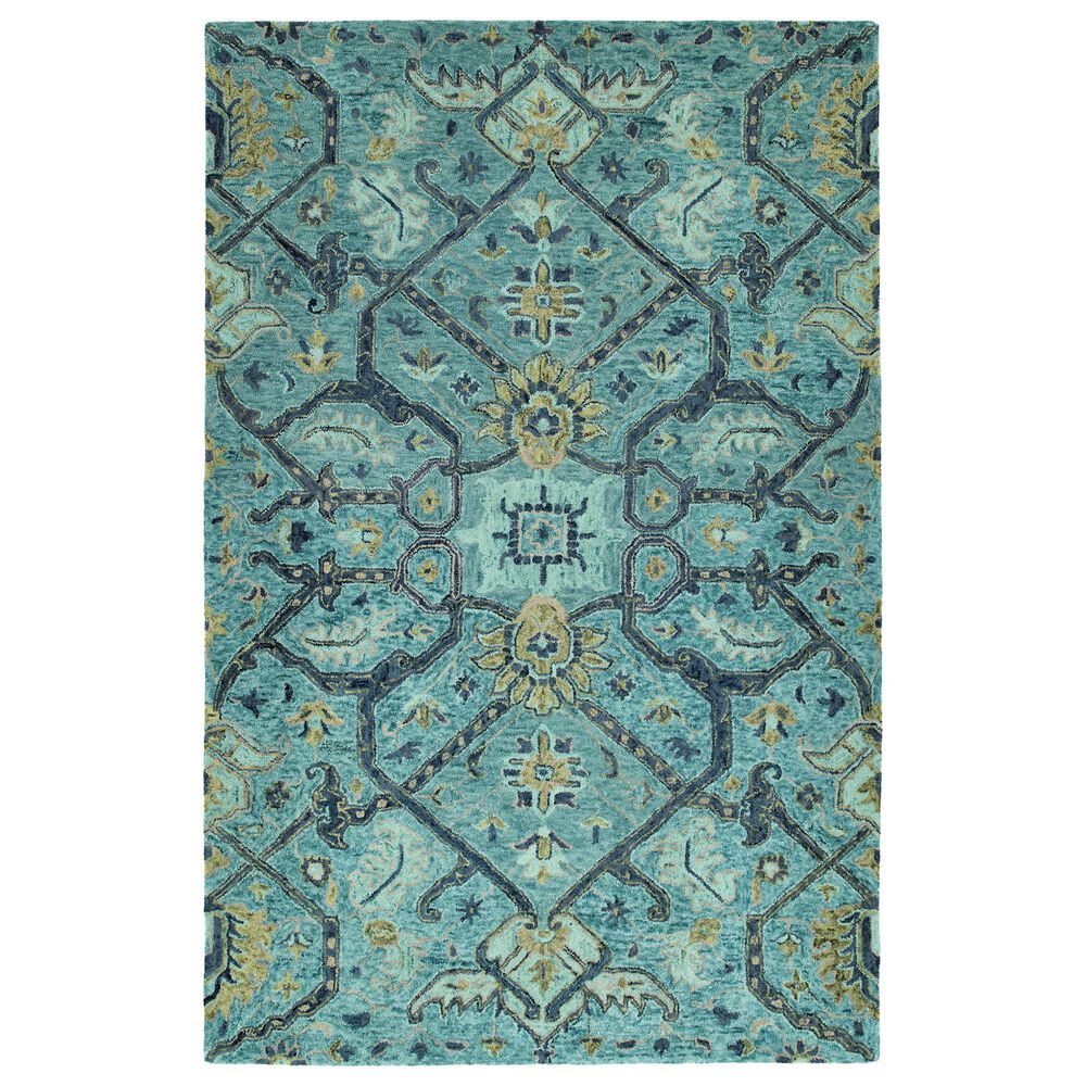 Kaleen Rugs Chancellor 2" x 3" Blue, Turquoise, Denim, Sage and Taupe Area Rug, , large