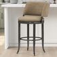 Armen Living Torres Counter Height Stool with Mushroom Brown Upholstery in Antique Pewter, , large