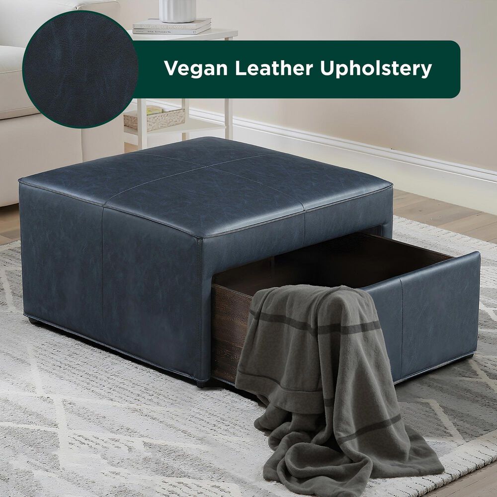 Lifestyle Solutions Hailey Storage Ottoman in Navy, , large