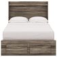 Ashley Elbrim Full Bed with Footboard Storage in Weathered Brown, , large