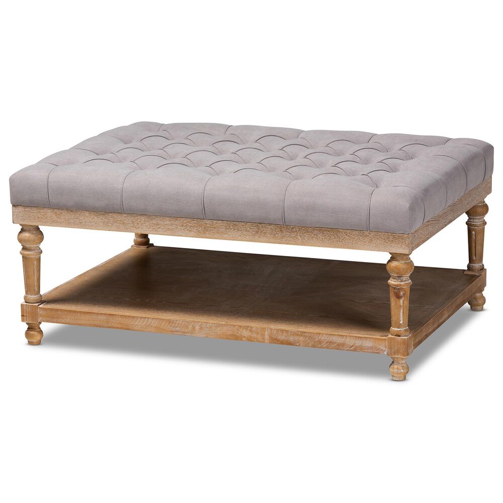 Baxton Studio Lindsey Cocktail Ottoman in Grey, , large
