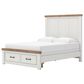 Ashley Savonport Queen Storage Panel Bed in White and Brown, , large