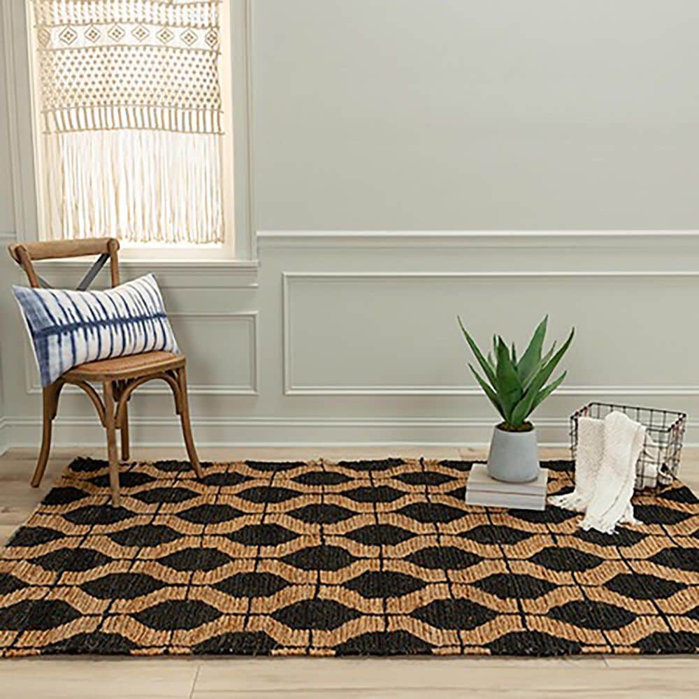 RIZZY Bengal 5&#39; x 7&#39;6&quot; Black and Neutral Area Rug, , large