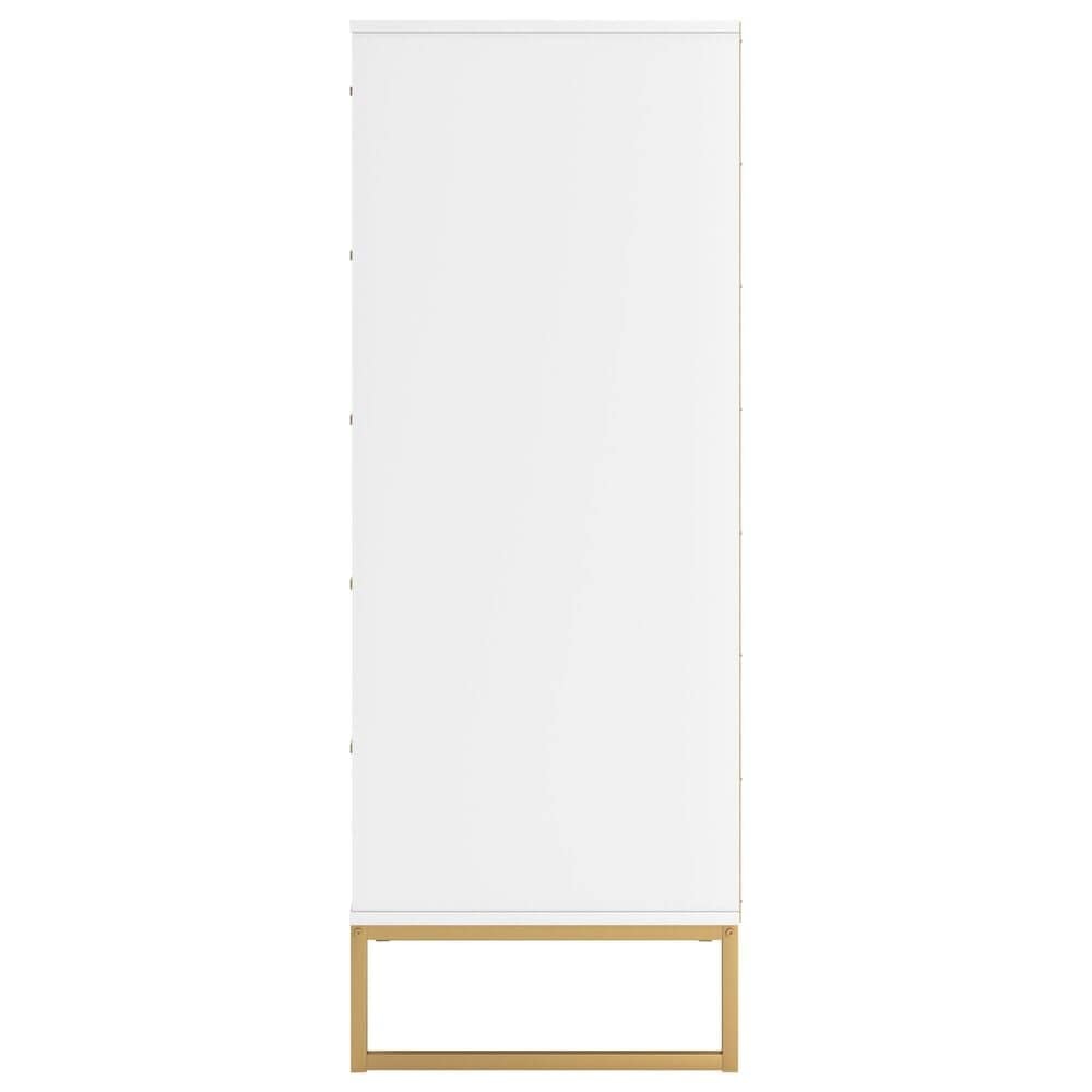 Ashley Socalle 5-Drawer Chest in Matte White and Gold, , large