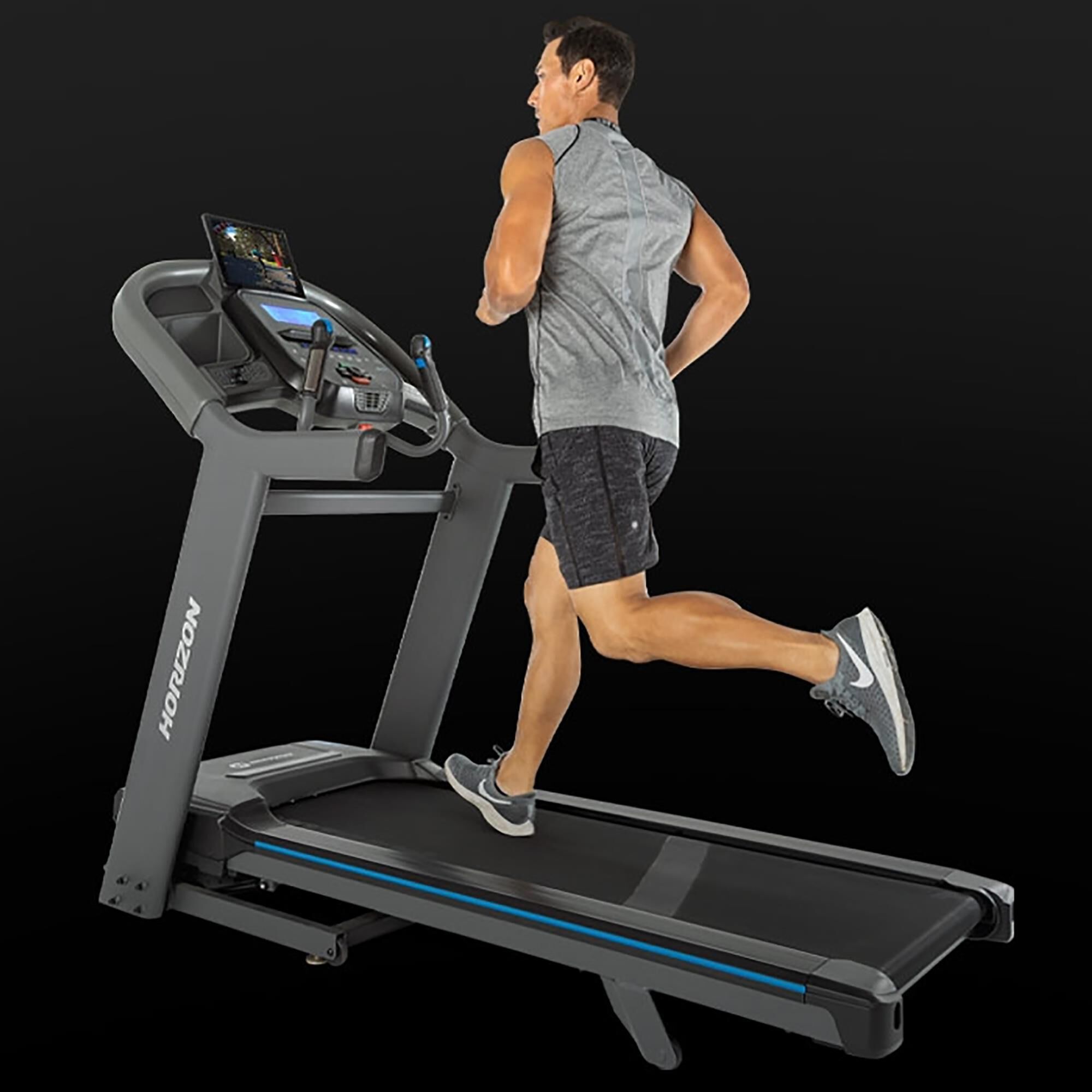 Horizon 7.4 AT Folding Treadmill in Black