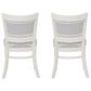 Linon Home Decor Lainey Side Chair with Light Grey Stripe Cushion in White (Set of 2), , large