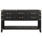 Lexora Home Norwalk 60" Double Bathroom Vanity in Black Oak with White Carrara Marble Top and Rectangular Sinks, , large