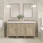 James Martin Vanities Lorelai 60" Double Vanity in Whitewashed Oak with 3 cm Arctic Fall Solid Surface Top, , large