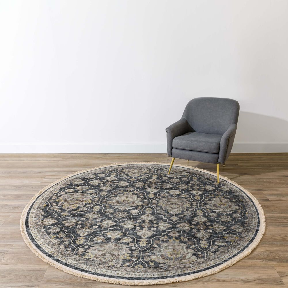 Dalyn Rug Company Marbella 8&#39; Round Charcoal Area Rug, , large