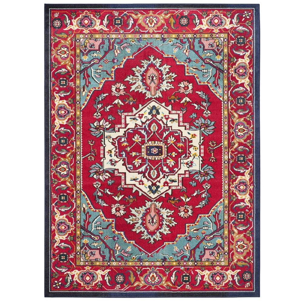 Safavieh Monaco MNC207C-10 10" x 14" Red/Turquoise Area Rug, , large