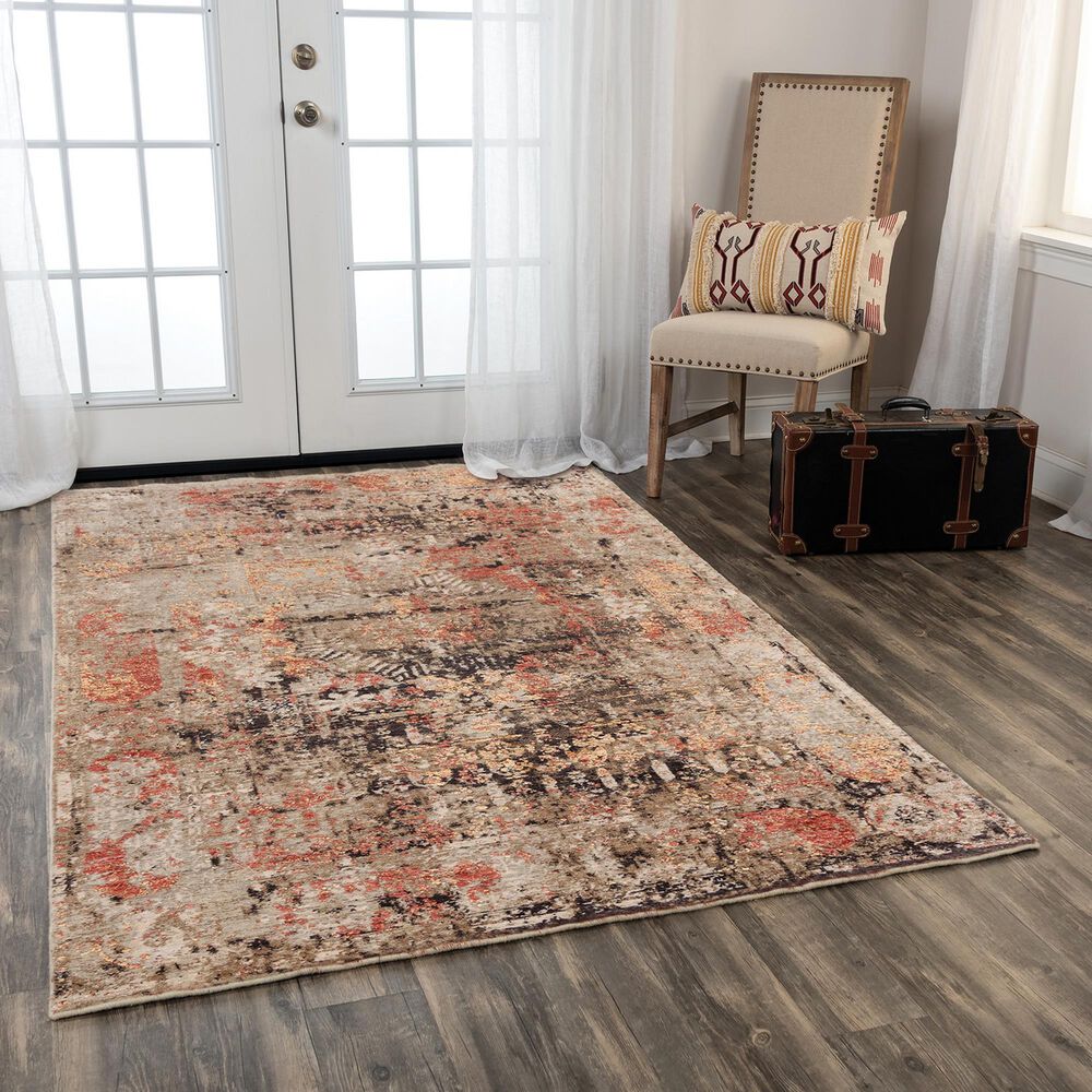 RIZZY Premier 8&#39; x 10&#39; Rust and Beige Area Rug, , large