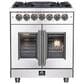 Forno Massimo 30" Freestanding French Door Dual Fuel Range in Stainless Steel, , large