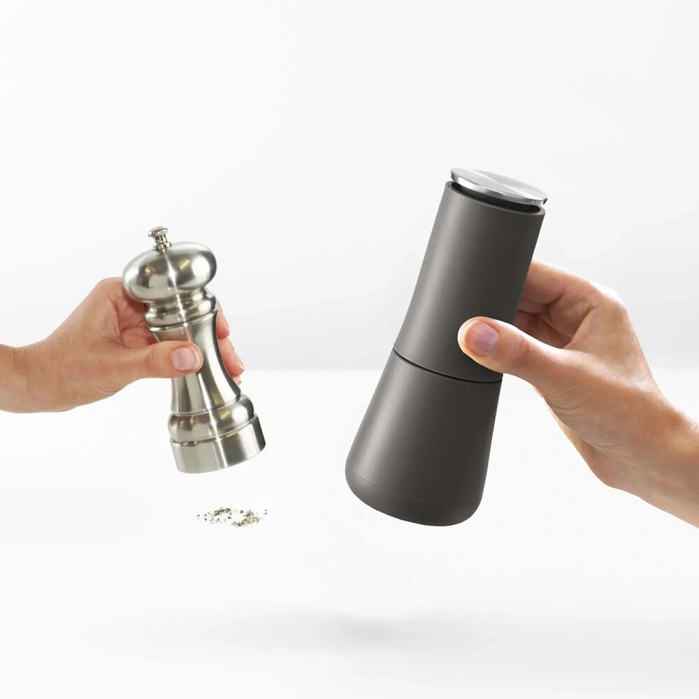Joseph Joseph Milltop Salt and Pepper Mill in White and Dark Gray &#40;Set of 2&#41;, , large