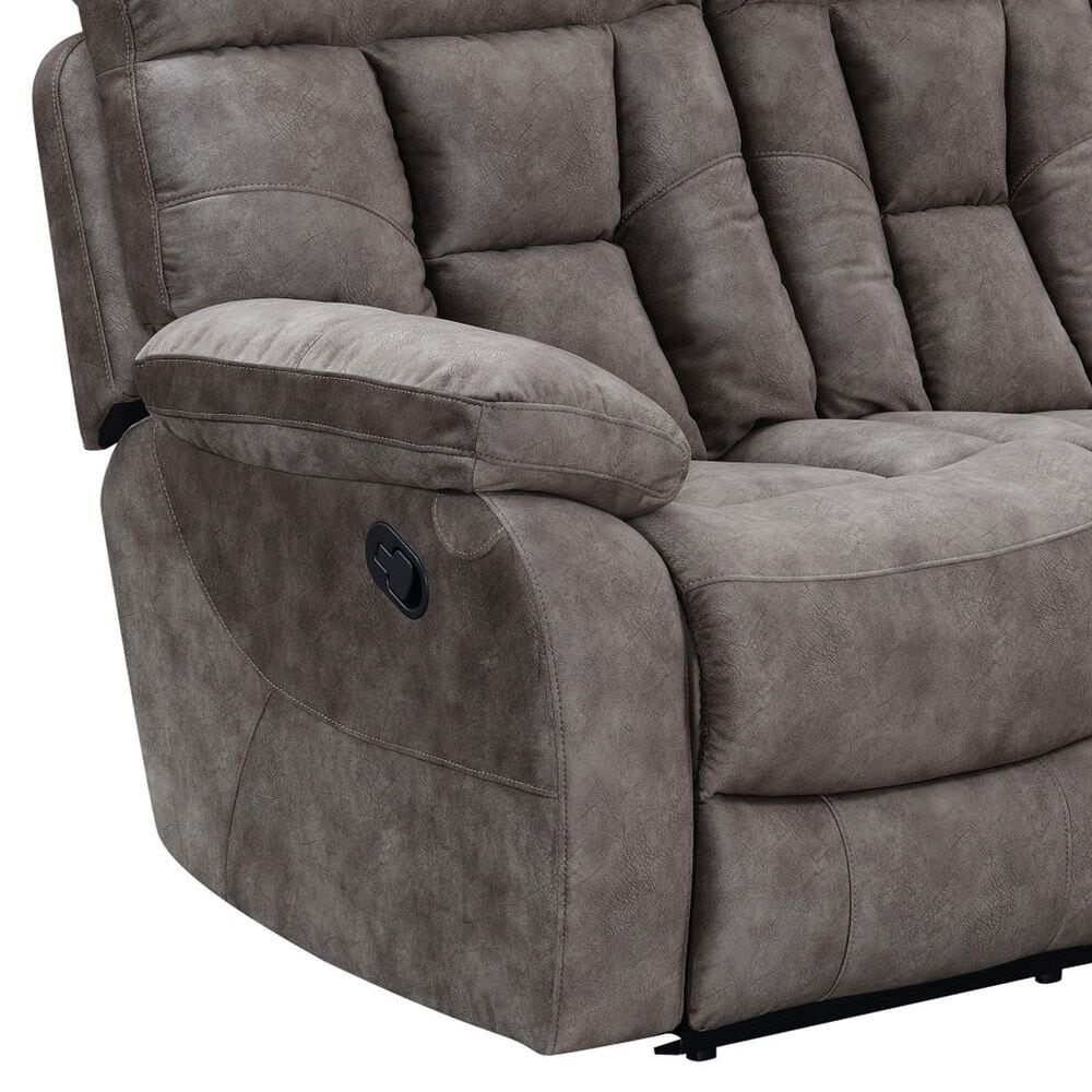 Steve Silver Bogata Manual Reclining Sofa in Majestic Mushroom, , large