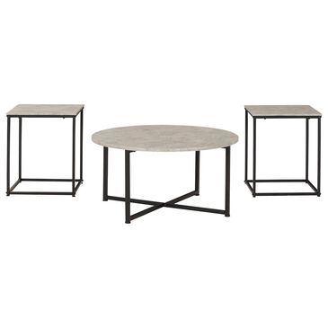 Signature Design by Ashley Lazabon Table Set in Gray and Black (Set of 3), , large