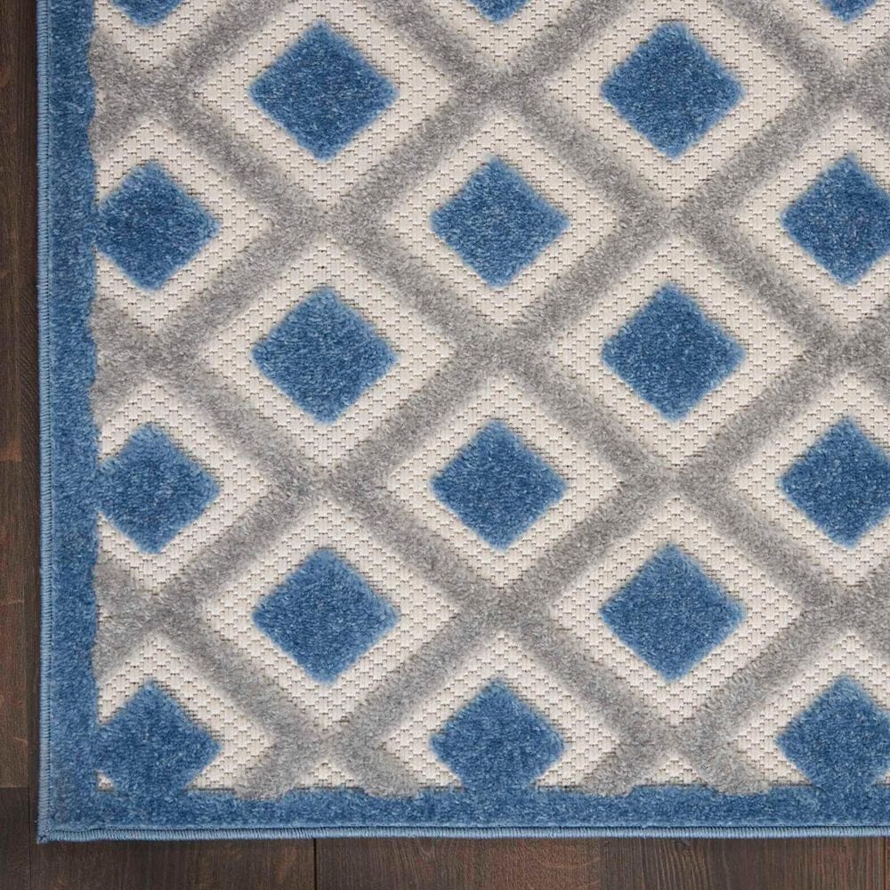 Nourison Aloha ALH26 2&#39;3&quot; x 10&#39; Blue and Grey Indoor/Outdoor Runner, , large