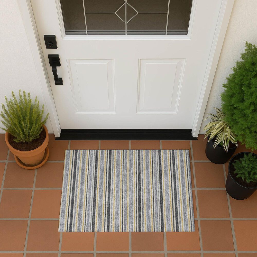 Dalyn Rug Company Soft Essentials Striped Granite 2'6" x 3'10" Indoor/Outdoor Area Rug, , large