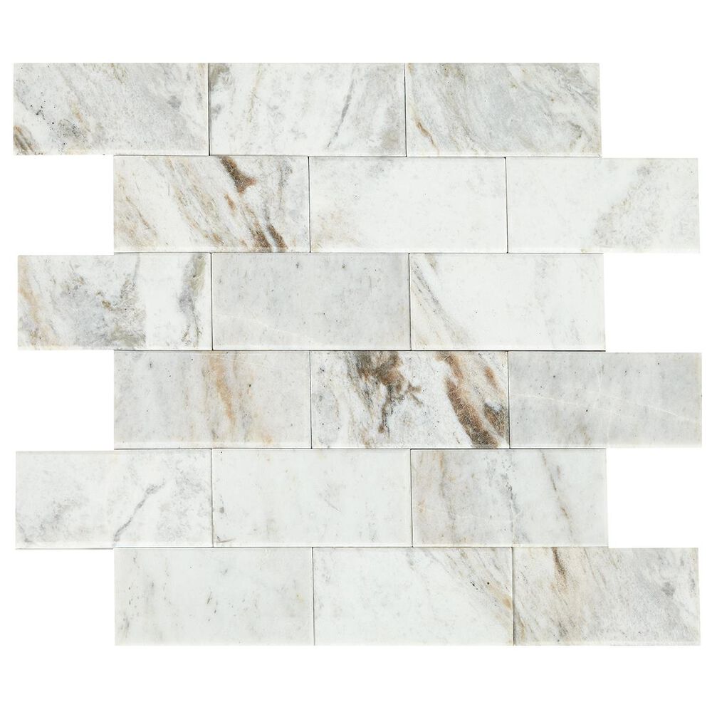 Dal-Tile SimplyStick Daphne White 12"x12" Bevel Mosaic Sheet, , large