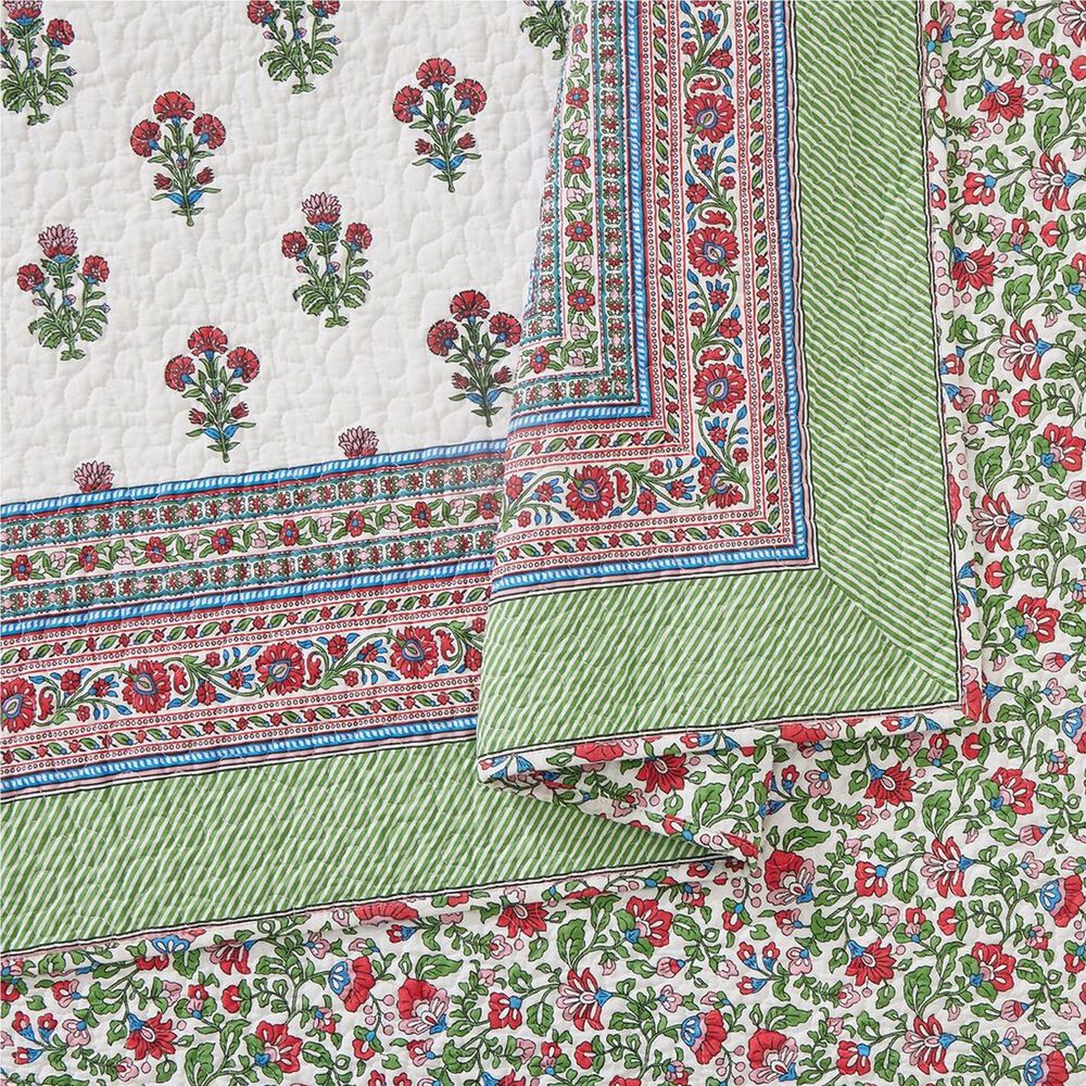 Peking Handicraft Serena 2-Piece Full/Queen Quilt Set in Pink and Ivory, , large
