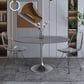 Leisuremod LeisureMod Verve Collection 48 Round Dining Table, Brushed Chrome Base with Sintered Stone Grey Top, , large