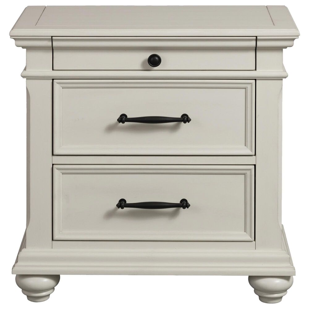 Mayberry Hill Slater Queen Storage Bed with Two Nightstands in White, , large