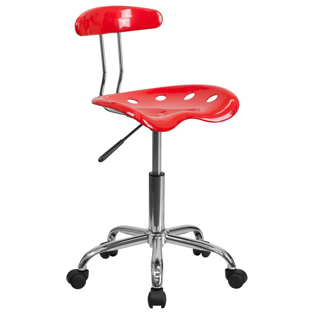 Flash Furniture Vibrant Swivel Task Chair in Red, , large