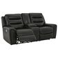 Ashley Warlin Power Reclining Loveseat with Console in Black, , large