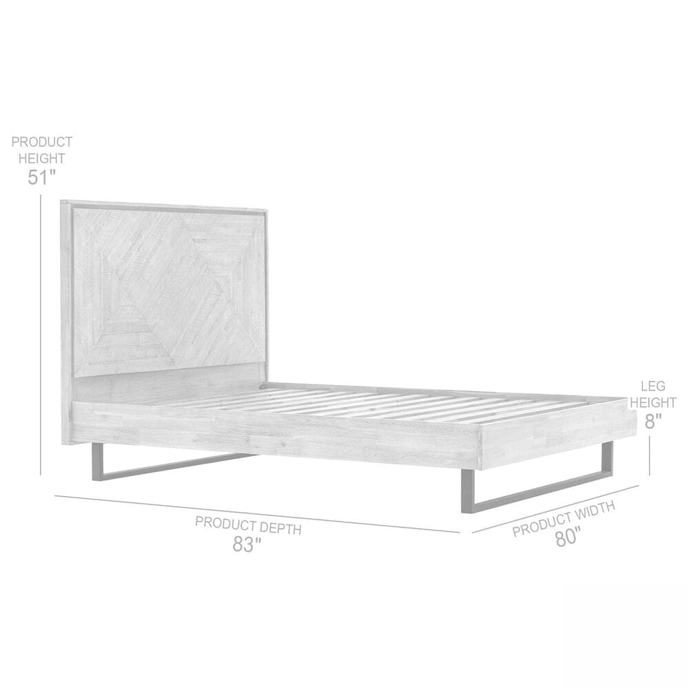Blue River Peridot King Platform Bed in Natural Acacia, , large