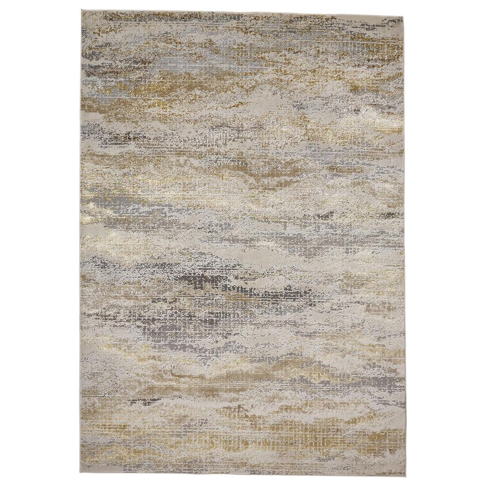 Feizy Aura 3735F 12" x 15" Gold and Gray Area Rug, , large