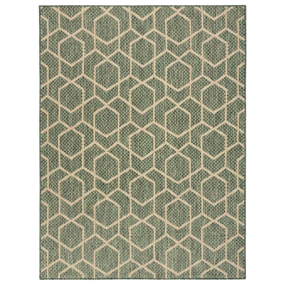 Nourison Horizon HOZ01 Green 5&#39; x 7&#39; Indoor/Outdoor Area Rug, , large