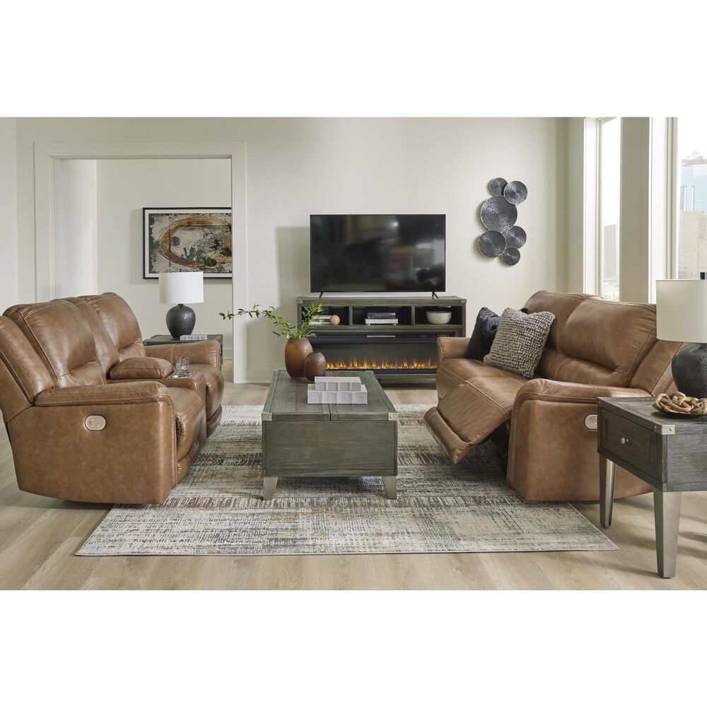 Ashley Trasimeno 2-Piece Power Reclining Living Room Set in Caramel, , large