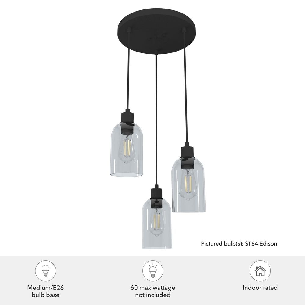 Hunter Lochmeade 3-Light Linear Pendant Cluster in Natural Iron, , large