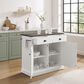 Crosley Furniture Shoreline Kitchen Island in White and Dark Brown, , large