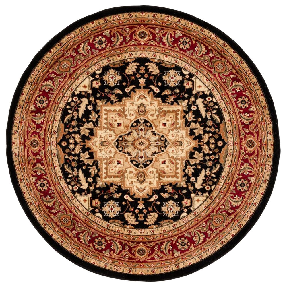 Safavieh Lyndhurst  LNH330  6" Round Black and Red Runner, , large
