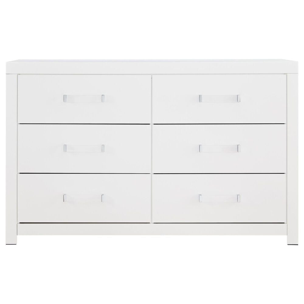 Ashley Maeling Queen Panel Bed with Dresser, Chest, and Two Nightstands in Matte White, , large
