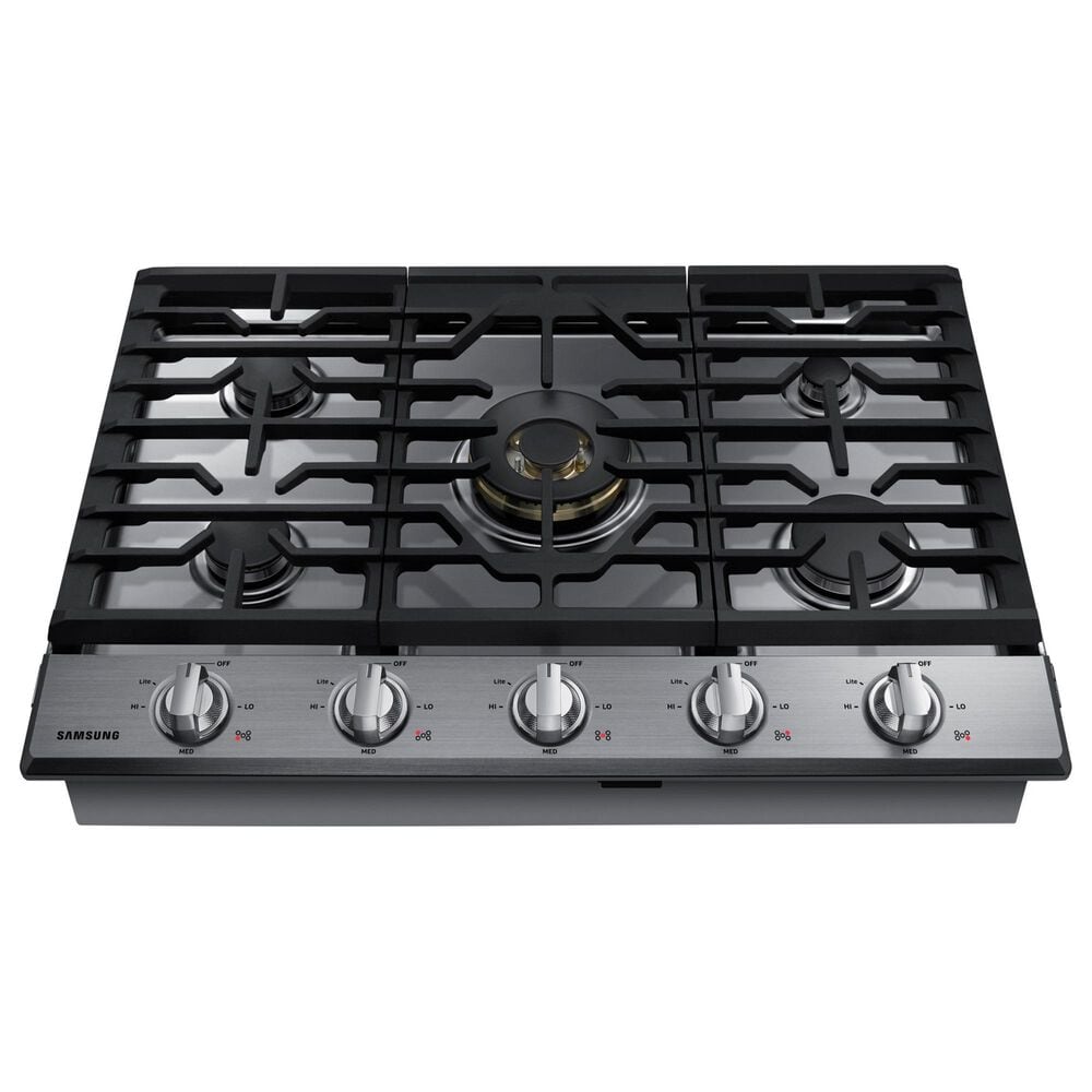 Samsung 2-Piece Kitchen Package with White 30&quot; Glass Double Wall Oven and Stainless Steel 30&quot; Smart Gas Cooktop, , large