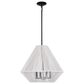 Golden Lighting Valentina 4-Light Pendant in Matte Black with White Shade, , large