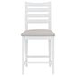 Linon Home Decor Flynn 22" Counter Stool with Light Grey Cushion in White, , large