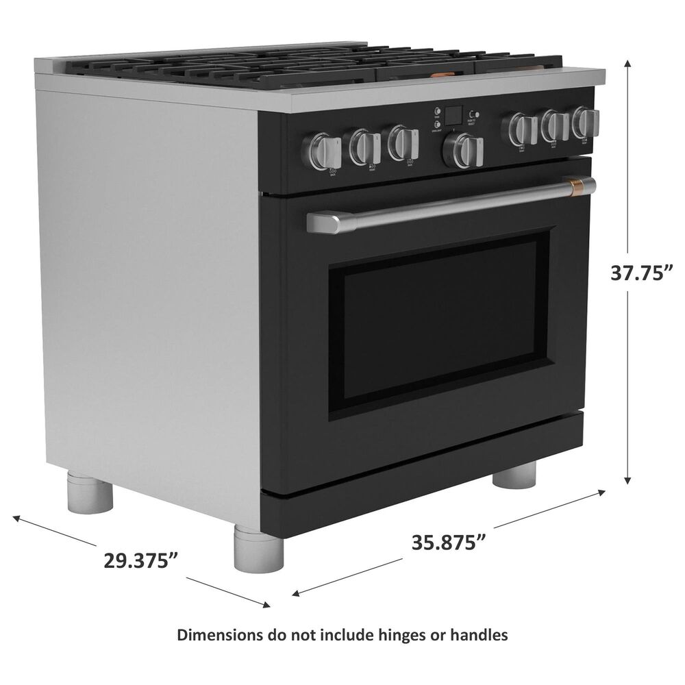 Cafe 5.75 Cu. Ft. Freestanding Dual Fuel Range in Matte Black and Brushed Stainless, , large