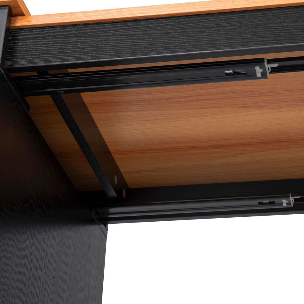 HOMLUX 86" Kitchen Island with Extendable Dining Table in Black, , large