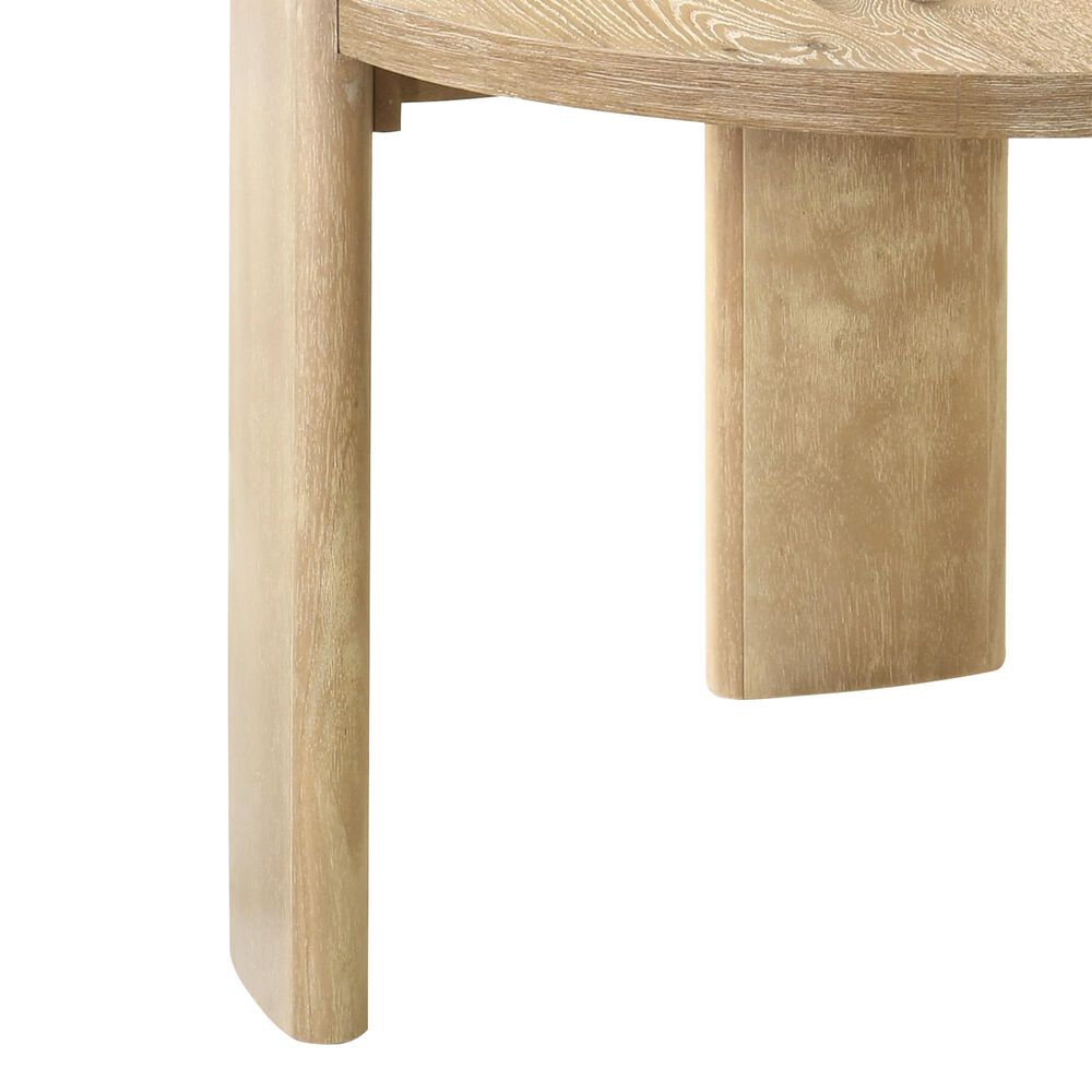 HOMLUX 47"W Round Dining Table with Oak Finish, 4-Leg Base, in Oak, , large