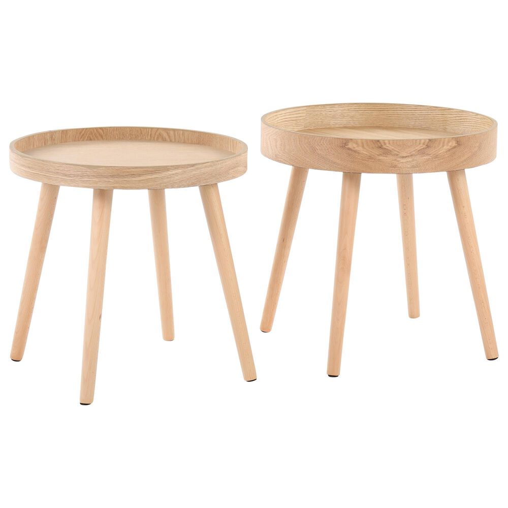 Lumisource Pebble Side Table in Natural (Set of 2), , large