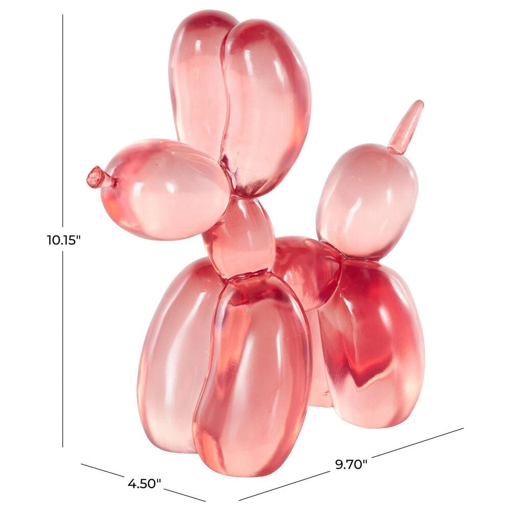 Maple and Jade Dog Tinted Ballon Decorative Sculpture in Pink, , large