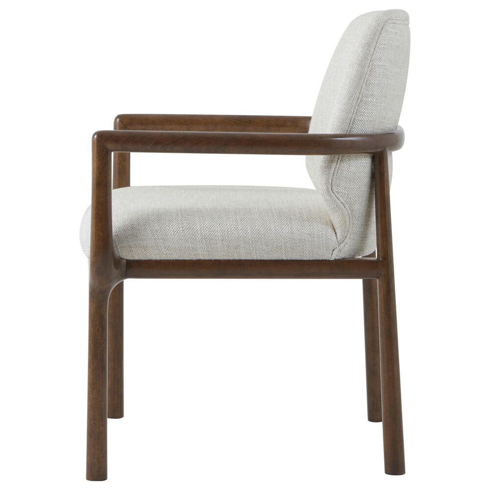Theodore Alexander Kesden Arm Chair with Halo Upholstered in Pyramid Brown, , large