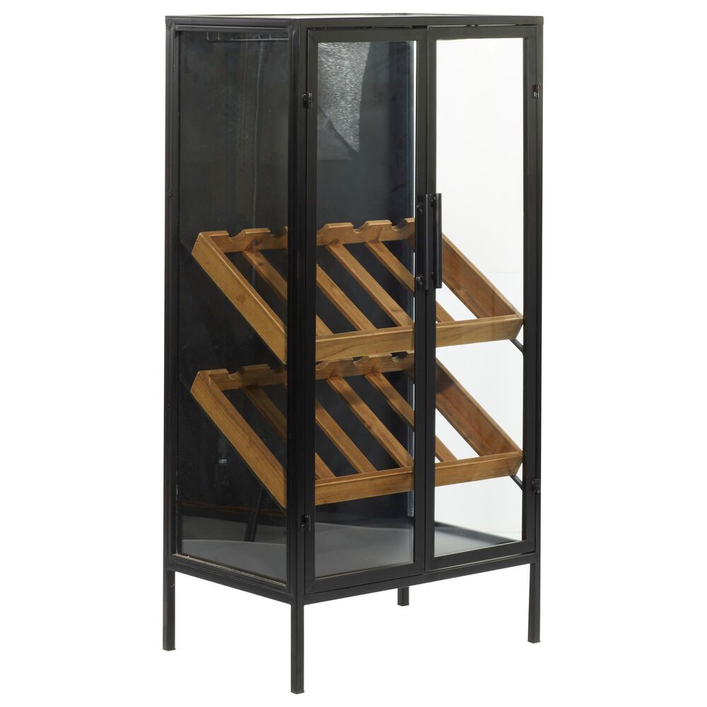 Maple and Jade Modern Standing Wine Rack in Black and Brown, , large