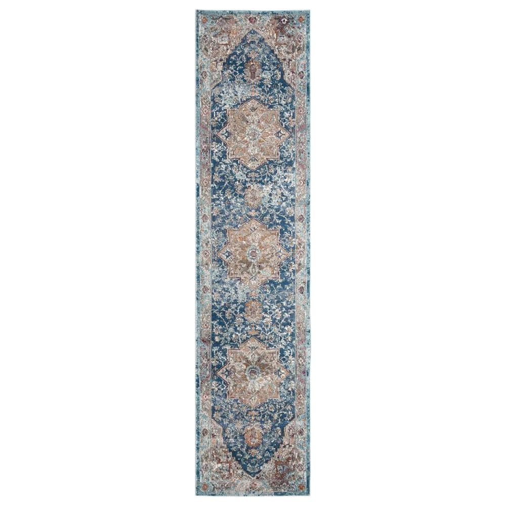 Safavieh Aria 2" x 8" Blue and Beige Runner, , large
