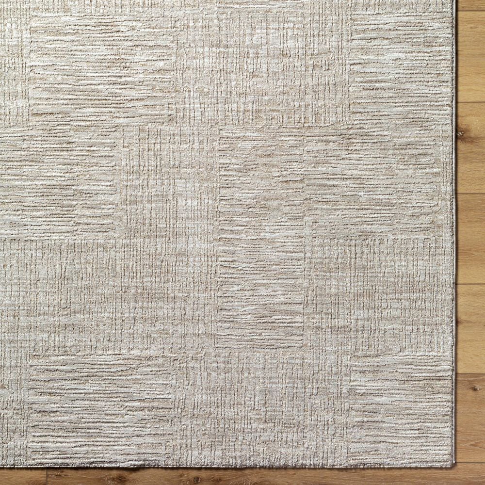 Surya Masterpiece Light Gray, Medium Gray and Cream 2&#39;7&quot; x 10&#39; Runner, , large